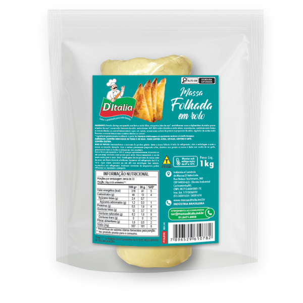 Massa Folhada em Rolo FOLR1K 1kg